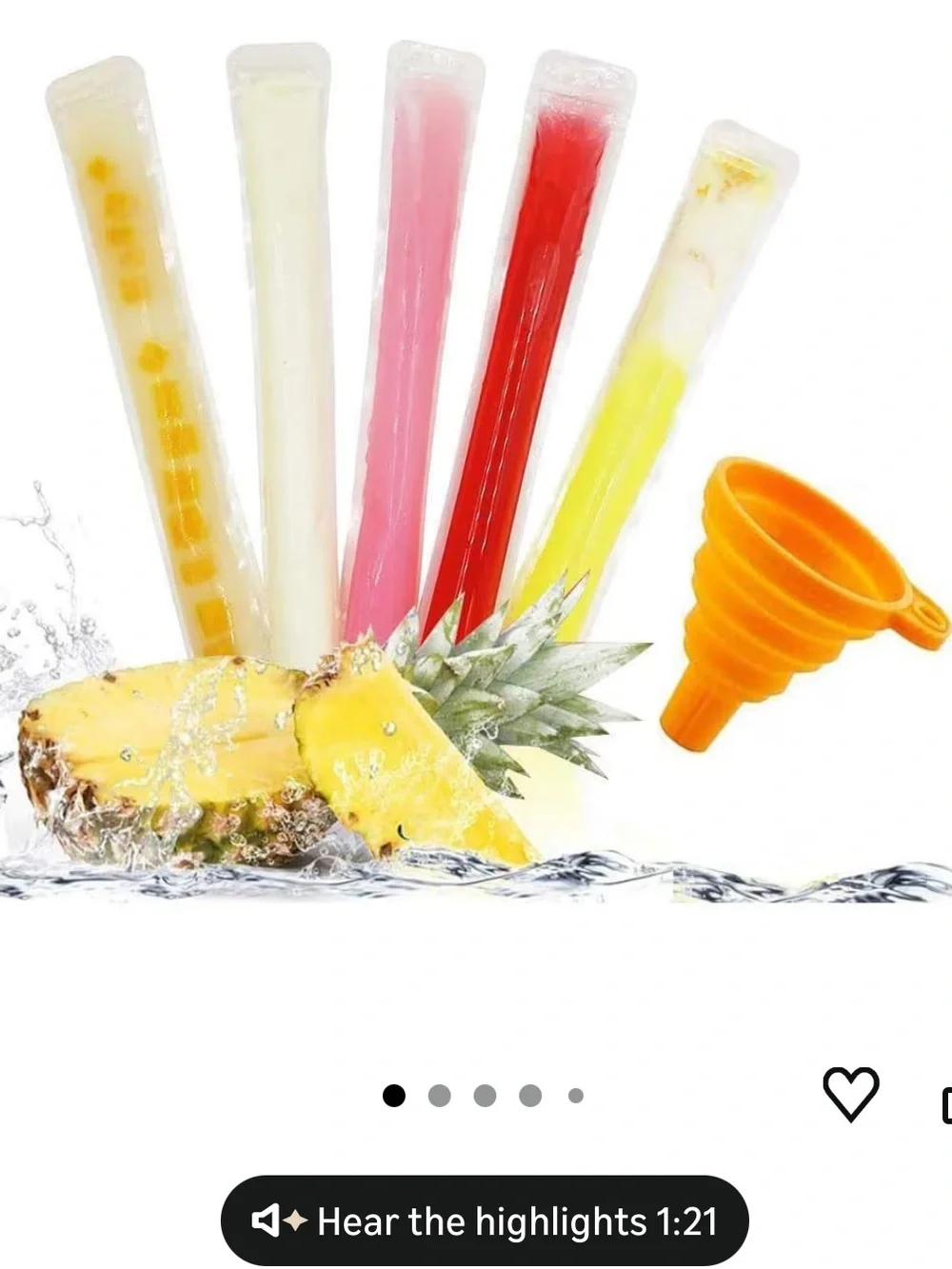 130 Count Disposable Popsicle Mold Bags with Funnel new